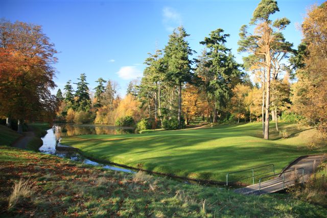 8th Green from 9th Tee at Letham Grange