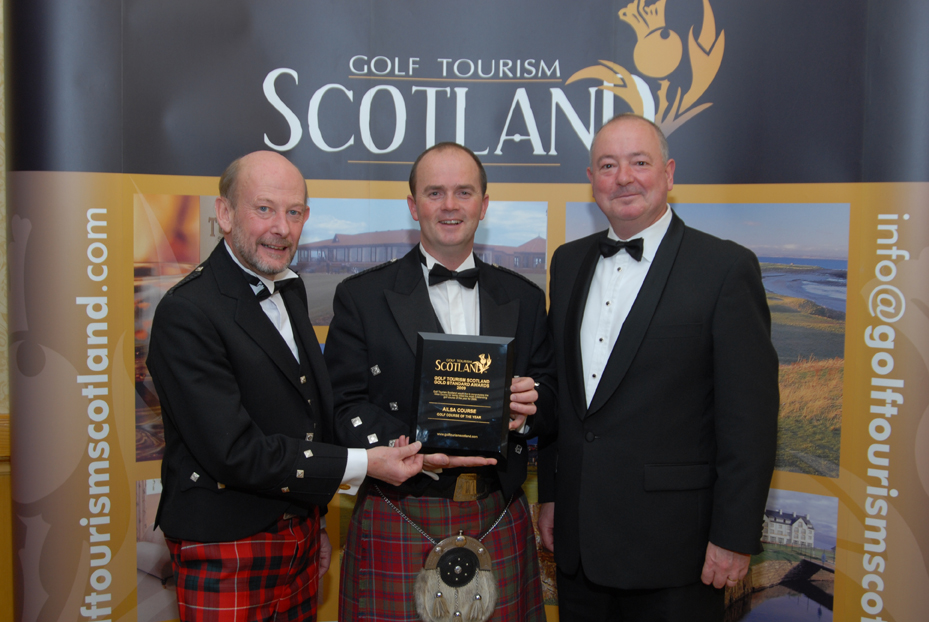 Golf Tourism Scotland chairman Nick Hunter and Euan Grant and Stewart Selbie from Turnberry Resort.