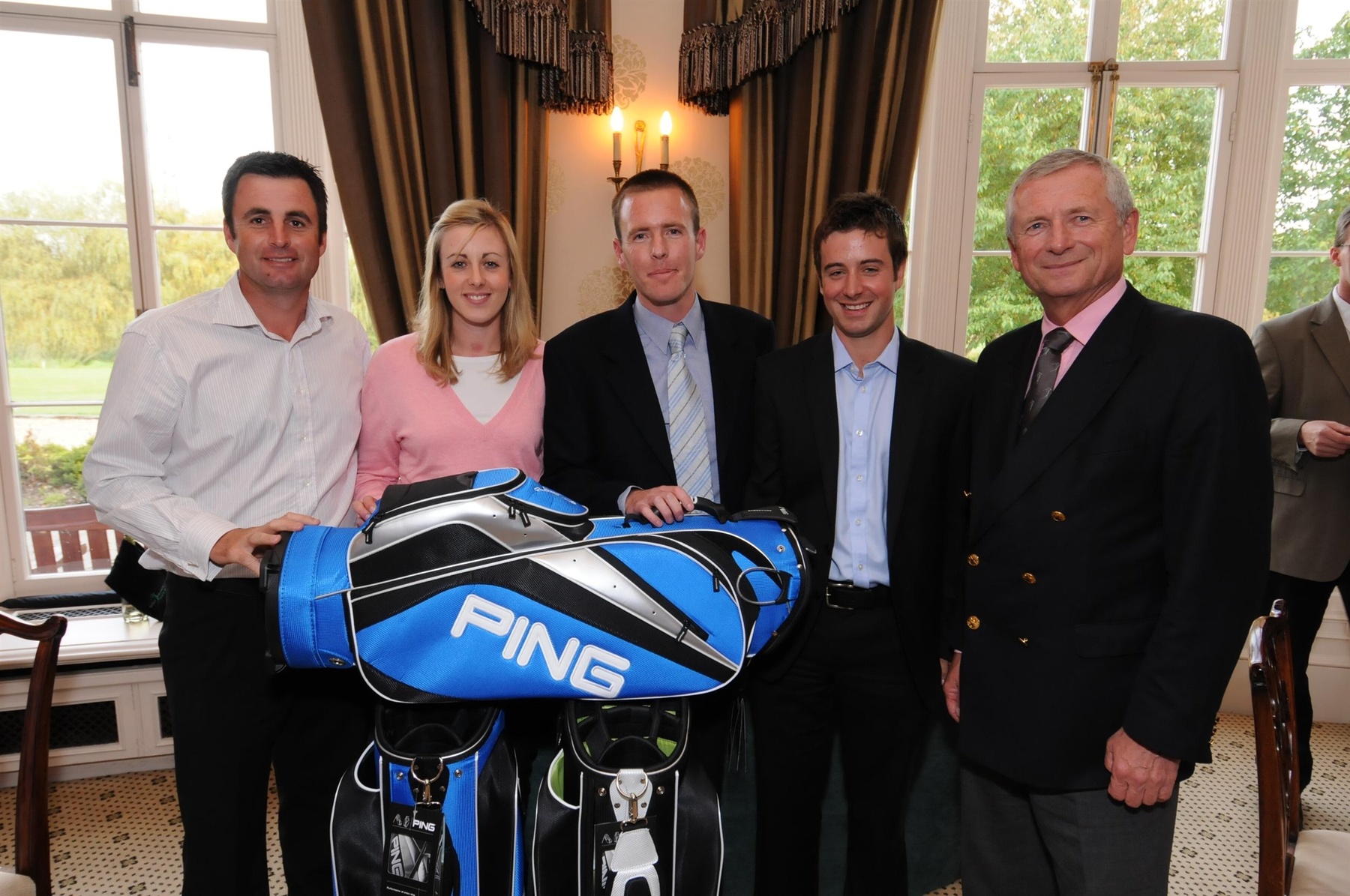 The winning team - European Tour Productions - with Foundation Chairman Charles Harrison (right).