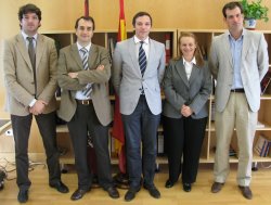 From left: Manuel Fernandez-Delgado, director, Murcia Tourism; Rafael Higuera, head of the Murcia Tourism legal department; Keith Mitchell, director of product and marketing, Golfbreaks.com; Marina Garcia Vidal, managing director of Murcia Tourism; Ed Des Fontaines, Spain and Portugal product manager, Golfbreaks.com.