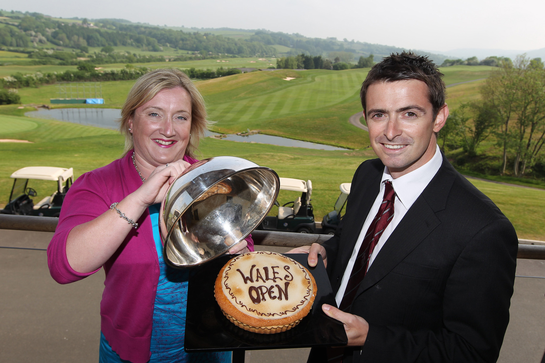 Castell Howell Sales and Marketing Director Kathryn Jones and Celtic Manor Marketing Director Gareth Rees Jones