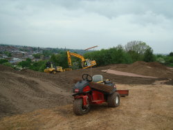 Power-Tilt, PAT Blade and Sand-Pro - the essential tools of golf construction in use at Macclesfield Golf Club