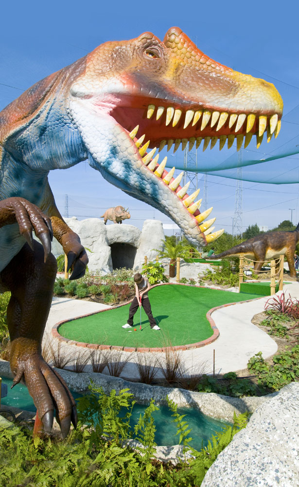 The dinosaur-themed adventure putting course at New Malden