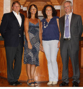 Michael Longshaw (left) with Melanie Hickey, Maria Sanchez and Guy Roberts.