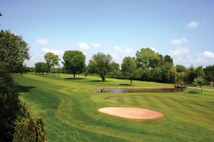 Teesside Golf Club 18th hole by Dave Moss. This won the BIGGA 2009 calendar competition.
