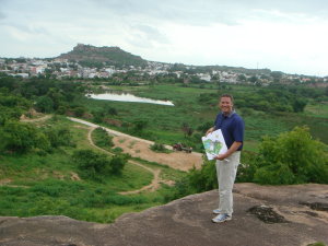 James Edwards on site by Golconda Fort