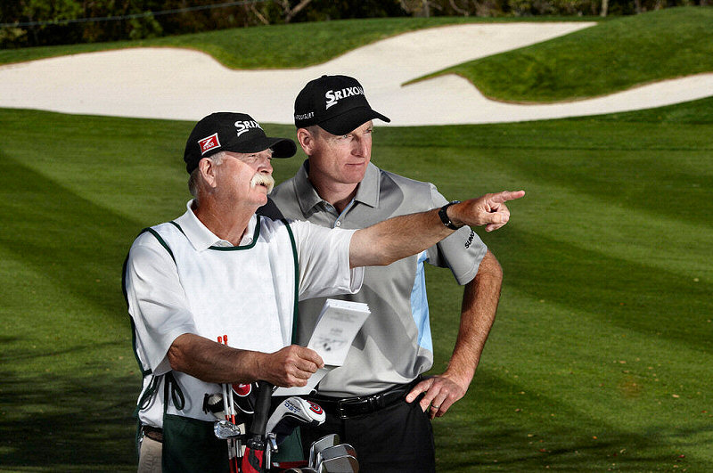 Jim Furyk with caddie, Mike 'Fluff' Cowan
