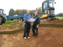 Howard Swan on site at Holywood Golf Club with Course Manager Brian Tomlinson.