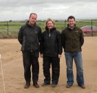 Pictured at the sowing of the Ballybunion trial are, from left, course superintendant Mike Hartney, and Barenbrug’s Jayne Leyland and Neil Pettican.