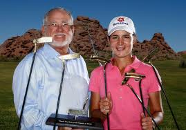 Lorena Ochoa with John Solhiem, President and CEO of Ping