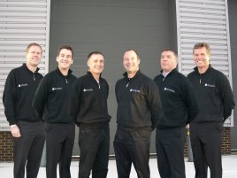  Motocaddy Sales Team, from left to right: Peter Kingsley, Nick Brooker, Mike Walker, Steve Morris, Iain Grant and Neil Parker
