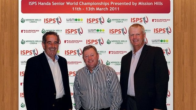 European Senior Tour Stars:  former Ryder Cup Captain Sam Torrance, former Ryder Cup Captain and Major Winner Ian Woosnam and two time Major Champion Sandy Lyle – invitees for the ISPS Handa Senior Open Championship, presented by Mission Hills.