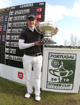 Eddie Pepperell after his victory at Montado Hotel and Golf Resort.