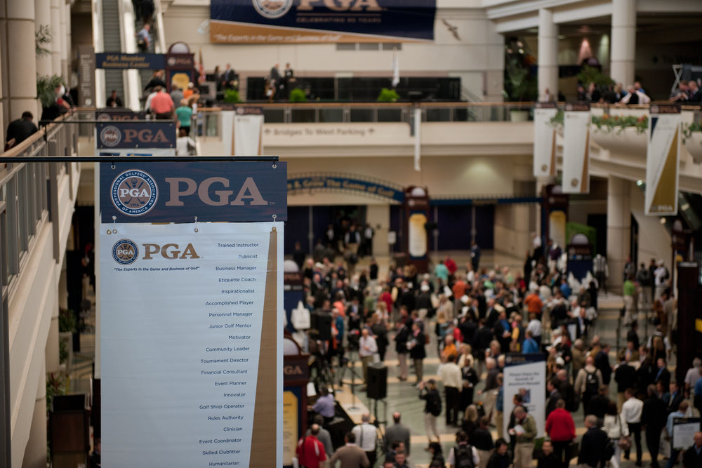 Attendees wait for the Opening Ceremony of the 58th PGA Merchandise Show (Photo by Simon Dale/The PGA of America)
