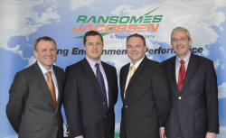 (l-r) Ransomes Jacobsen’s Managing Director David Withers with Rupert Price, Jason King and Alan Prickett,