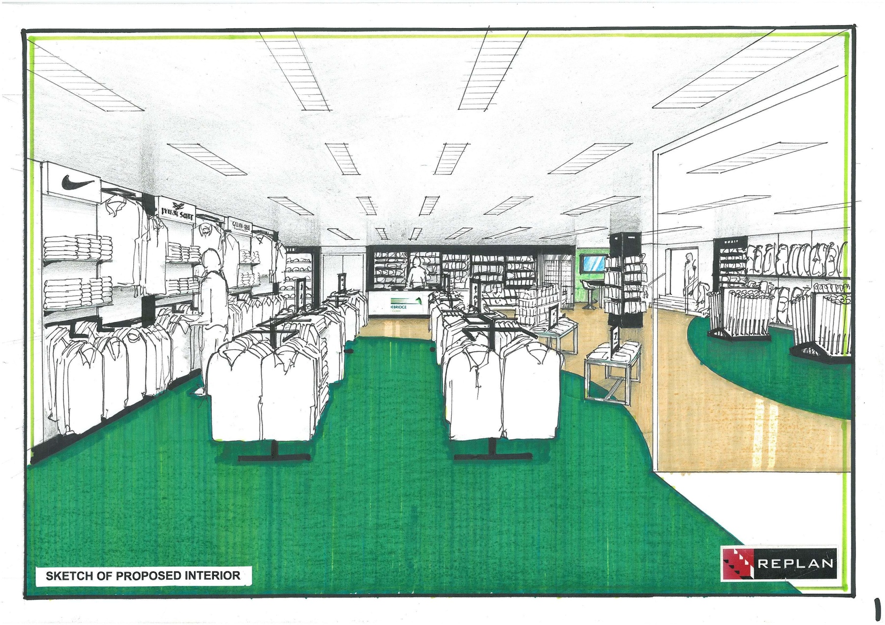 The plan for the shop at Hoebridge