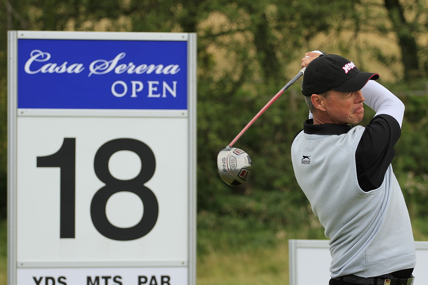 Gary Wolstenholme of England on his way to his maiden Senior Tour title at the 2010 Casa Serena Open