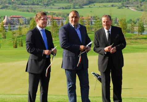 Bulgarian Prime Minister, Mr Boyko Borisov, with Ian Randall and Mr Vassil Zlatev