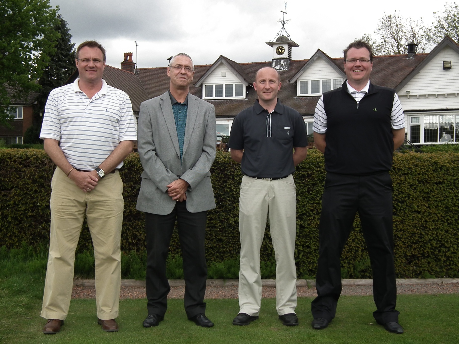 Winners of the TGI Golf English Golf Day (from left): Steve Jackson (Branston Golf Club), Murray Tonray (Cleveland), Ian Ross (PGA Pro Branston) and Chris Taylor (TGI Golf)