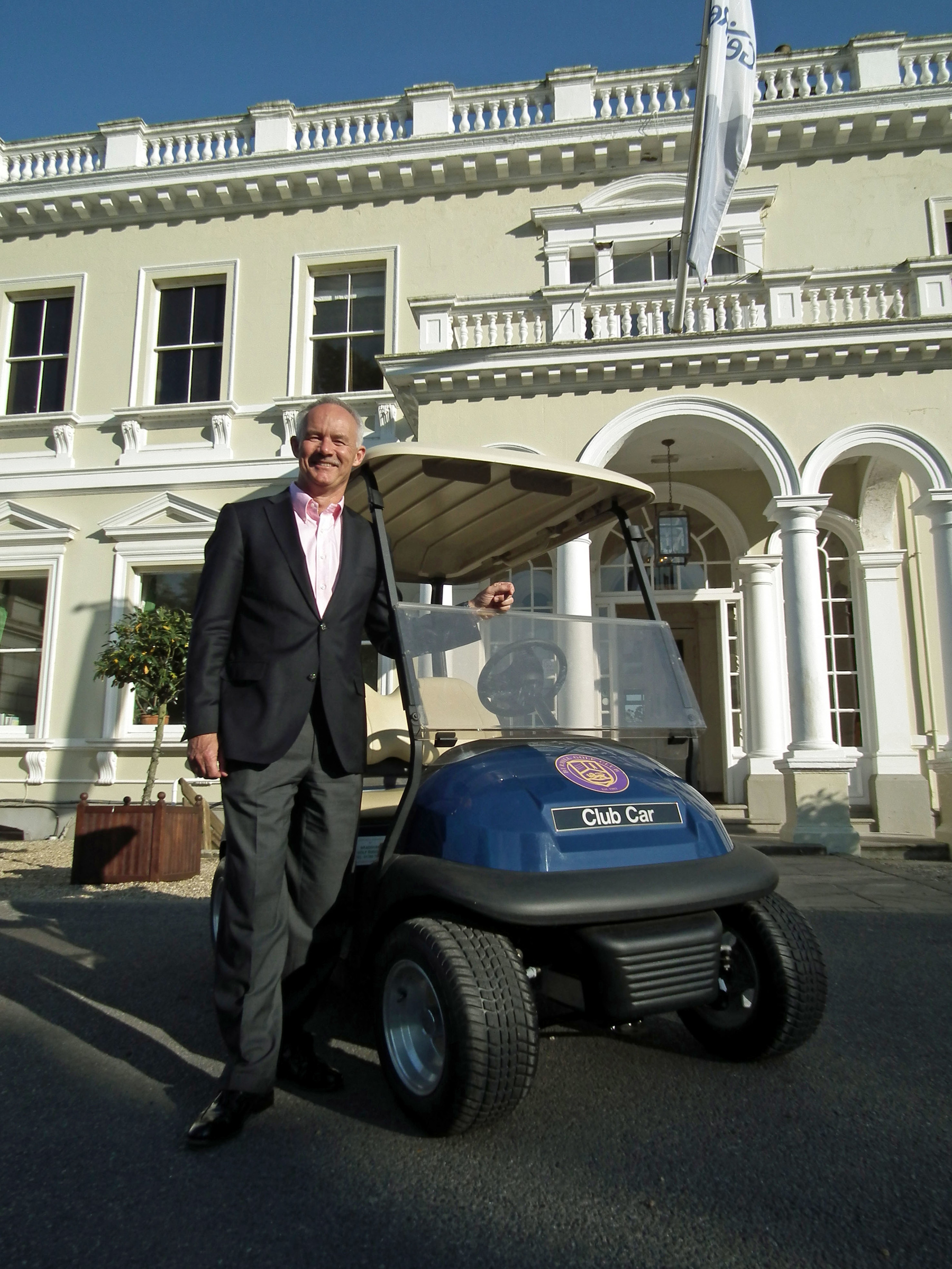 Colin Mayes with one of the new Club Car Precedent cars that is hired out twice a day at Burhill Golf Club