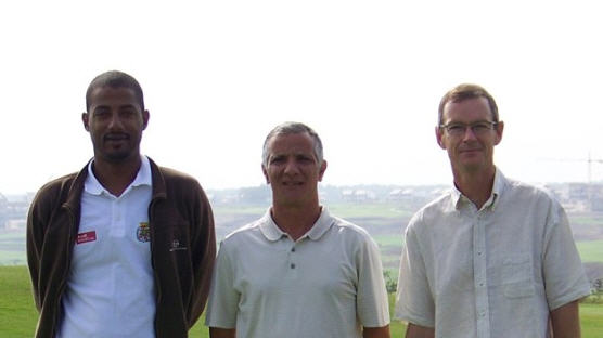 l – r: Jérôme Querrien, Rachid Oucho & Andrew Glen at Casa Green Town in Casablanca.