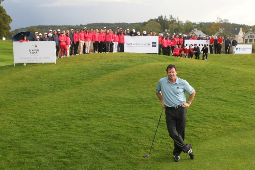   Competitors with Sir Nick Faldo during the 2010 Faldo Series Grand Final at Lough Erne Resort