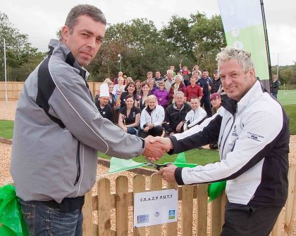 The cutting of the ribbon by Steven Scott-Bowen (on right) and Warren Bailey 