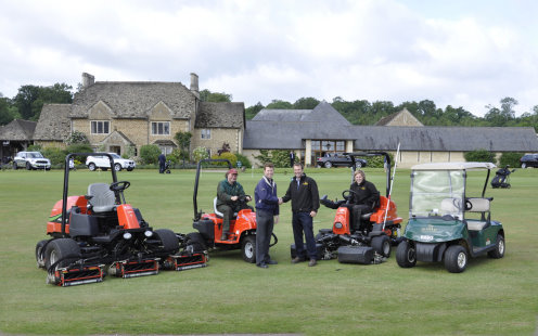 (l-r) Jeremy Harding; Stuart Fry, TH White Ltd; Jaey Goodchild, Course Manager and Josh Bewley