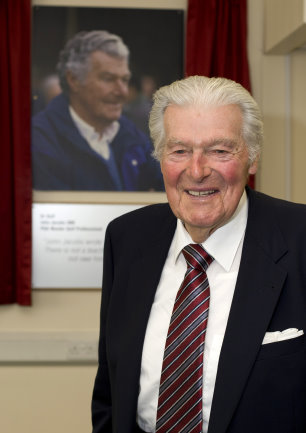 John Jacobs during the unveiling of a plaque in his honour at the PGA Training Academy earlier in the year - courtesy of Dave Warren