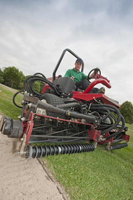 The club’s new Toro Reelmaster 3100-D Sidewinder