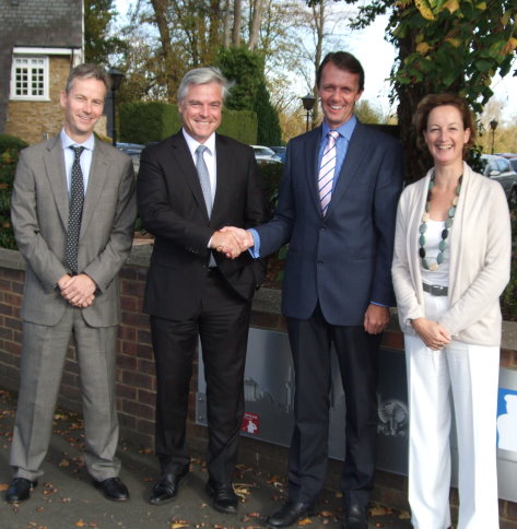 : Jonathan Orr, The European Tour’s Financial Director and Company Secretary, Jean-Marie Casella from Terre Blanche, David MacLaren, Director of Property and Venue Development for The European Tour, and Marion Saltiel from Terre Blanche at The European Tour’s headquarters.