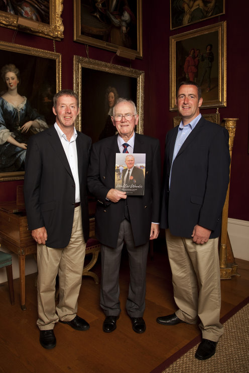 St AndrewsLinks greenkeeping legend Walter Woods, centre, unveils his new autobiography, with Gordon Moir, left, and Gordon McKie from the current greenkeeping team at his side.