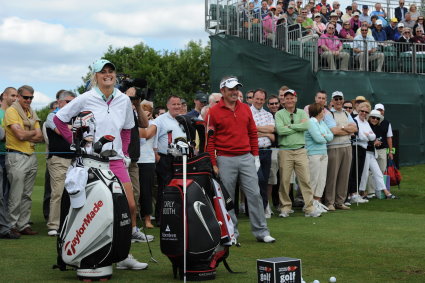 Carly Booth and Paul McGinley at Golf Live 2011