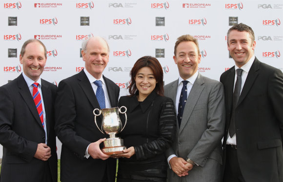 (left to right) Andy Stubbs, Managing Director European Senior Tour; Sandy Jones, PGA Chief Executive; Midori Miyazaki, Executive Director of International Affairs at ISPS; Andrew White, WSM Communications Chief Executive and Daniel Hodson, Golf And Leisure Director for De Vere (photo courtesy of Adrian Milledge)