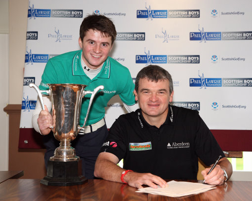 Paul Lawrie with Scottish Champion David Law