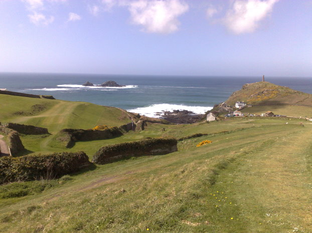 The 12th tee and 14th fairway at Cape Cornwall Golf Hotel and Leisure Resort