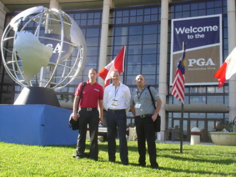 DGUK's Chairman John Andrew, Direct Sales, Purchasing and Marketing Director, James Toase & Purchasing Manager Richard Briggs outside the Orange County Convention Center.