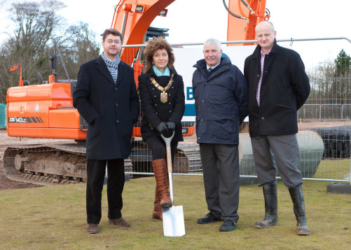 from left to right Derek Reid, Provost Frances Melville, Peter Forster and Bob Gray