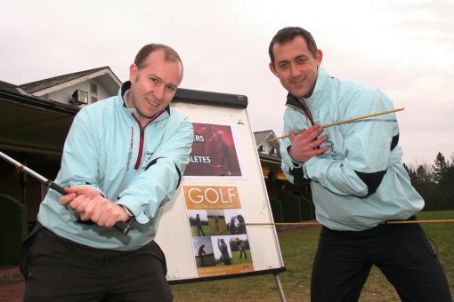 l to r Mark Rayson and Kevin Jackson PGA Professionals at Ramside Hall Golf Club and Academy