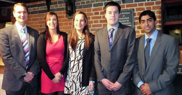 BB&O awards - (l-r) Paul Morgan, Steph Duffy, Aneu Colomer, Jordan Dymond, and Rajiv Patel, himself a former Golf Ambassador who now works at the BB&O Golf Partnership.