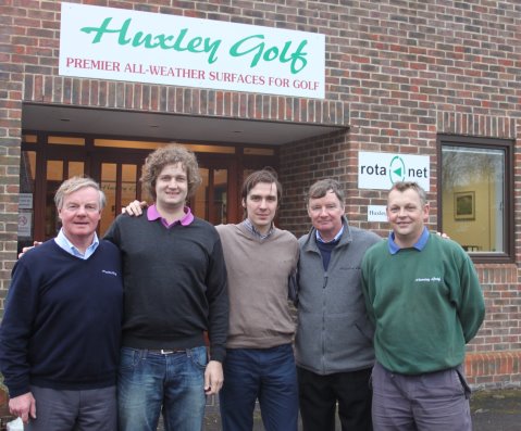 Outside Huxley Golf’s Headquarters with (L-R)Paul Huxley- Director of Huxley Golf, Ostap Lukyanov  - Co-Owner & Director of Huxley Golf Russia, Dmitriy Mordasov - Managing Director of Huxley Golf Russia, Barry Huxley - Director of Huxley Golf and Paul Chester – Sales Manager of Huxley Golf.