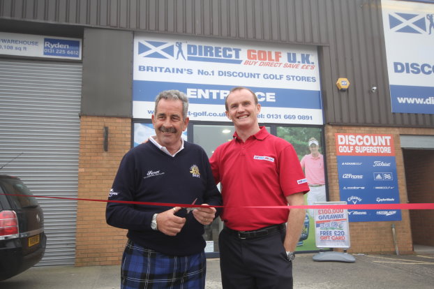 Sam Torrance and John Andrew at the new Direct GolfUK Edinburgh store