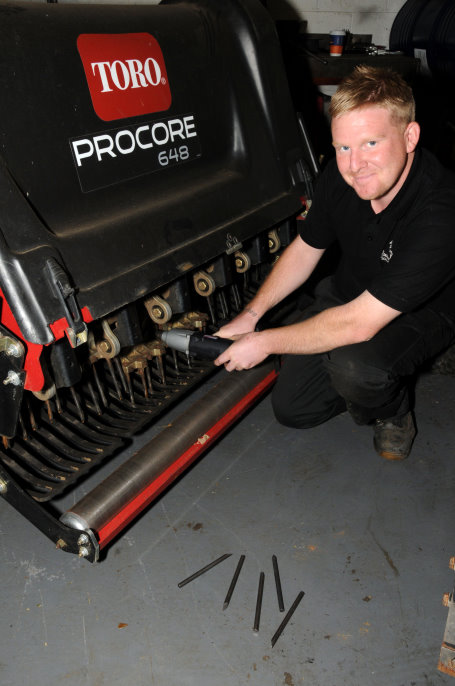 The Buckinghamshire Golf Club’s workshop manager, James Wilkinson, is a fan of Toro’s Titan Tines