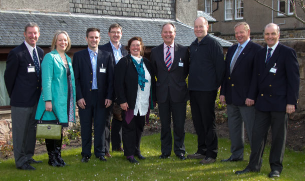 Euan Loudon, Chief Executive of St Andrews Links Trust (centre), with some of the speakers from the seminar.