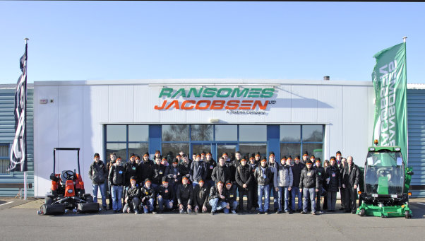 The student group from Claude Lehec Vocational College and representatives from Ransomes Jacobsen