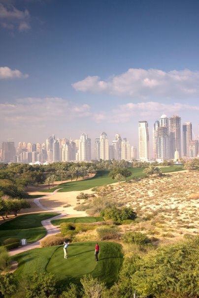 The par 4, 8th hole on the Majilis Course at the Emirates Golf Club (Photo by David Cannon/Getty Images)