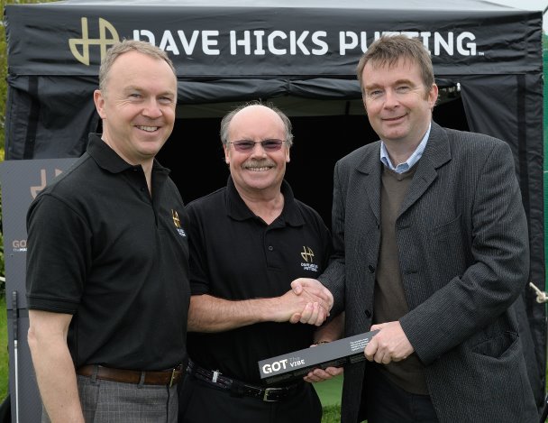 Ian Harris and Dave Hicks of Dave Hicks Putting congratulated by GBD editor Ben Evans