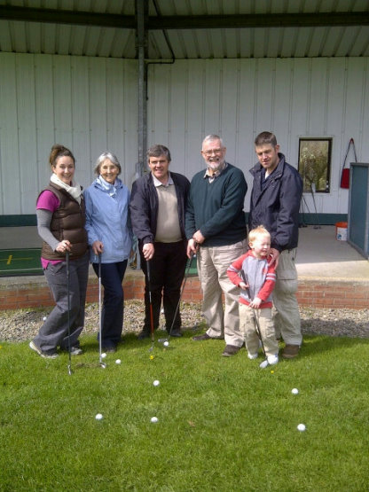 Activities during Midlands Golf Week appealed to would-be golfers of all ages – as shown by this group at The Grove Golf Centre in Leominster, Herefordshire, (left to right) Amanda Watson, with her mum Jackie, The Grove Golf Centre’s PGA professional Peter Lowery, her dad Ian and Phil Moore with James, 6.