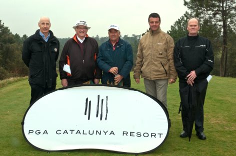 (from left): Mike Stewart, The European Tour’s Qualifying School Director, Neil Coles MBE and Angel Gallardo, respectively the Chairman and Vice Chairman of The European Tour’s Board of Directors, David Bataller, Head greenskeeper at PGA Catalunya Resort and Gary Coles, Director at Neil Coles & Associates and Neil Coles' son.