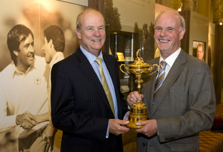 University of Birmingham provost and vice-principal, Prof Michael Sheppard (left) with PGA chief executive Sandy Jones (courtesy of Dave Warren)
